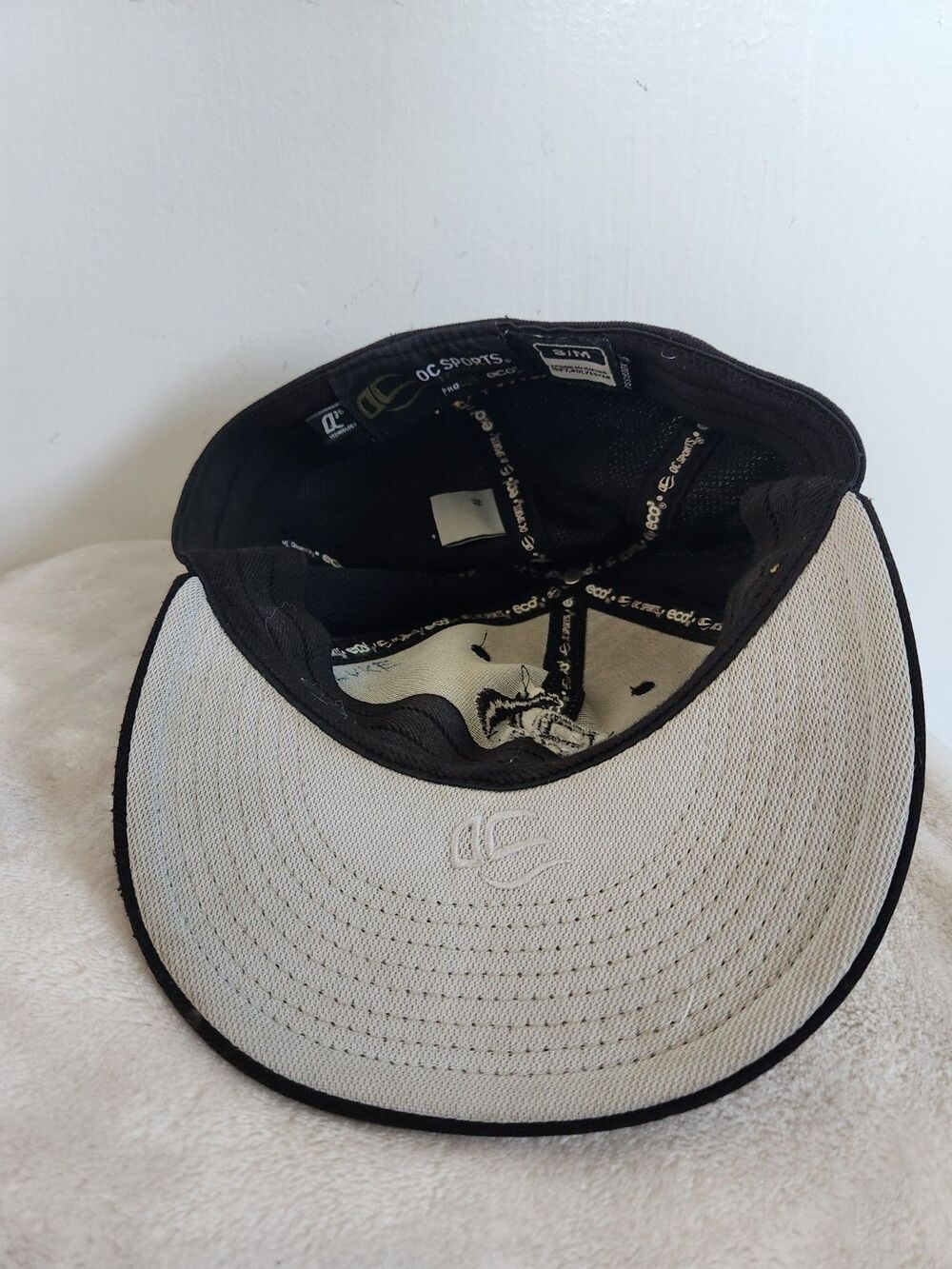 Battle Ground Tomahawks Hat OC Sports ProFlex Cap Black Yellow S/M Baseball GUC - Picture 6 of 8